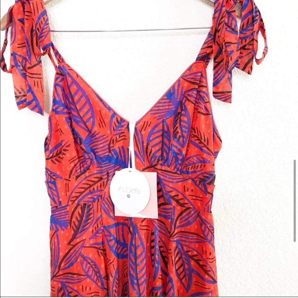 Alexis x Target orange blue tropical dress - Picture 4 of 11